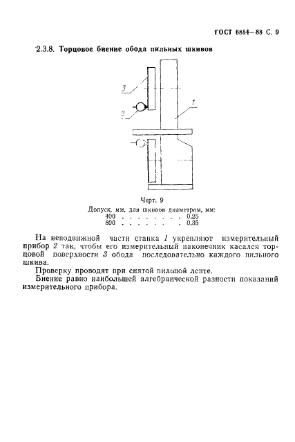 ГОСТ 6854-88 Деревообрабатывающее оборудование. Станки ленточнопильные столярные. Основные параметры. Нормы точности (фото 10 из 15)