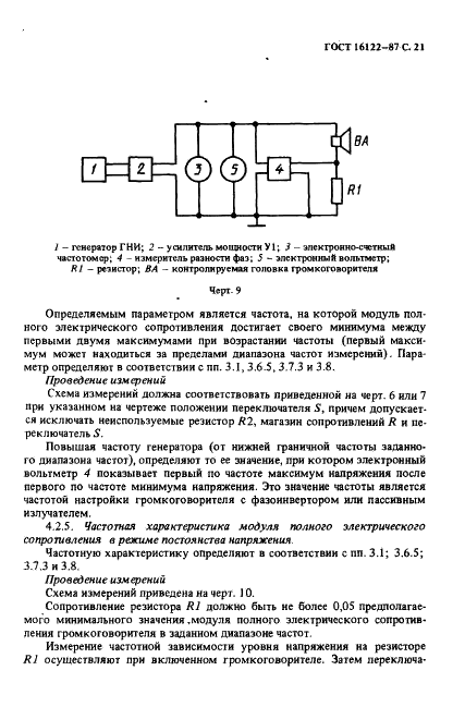 ГОСТ 16122-87 Громкоговорители. Методы измерения электроакустических параметров (фото 22 из 97)