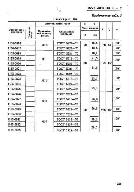 ГОСТ 26514-85 Инструмент для холодноштамповочных автоматов. Пуансоны третьего перехода. Конструкция и размеры (фото 7 из 32)