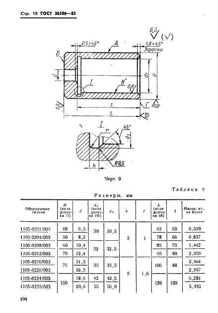 ГОСТ 26509-85 Инструмент для холодноштамповочных материалов. Матрицы третьего перехода. Конструкция и размеры (фото 18 из 29)