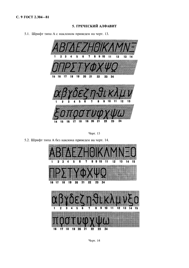 ГОСТ 2.304-81 Единая система конструкторской документации. Шрифты чертежные (фото 10 из 22)