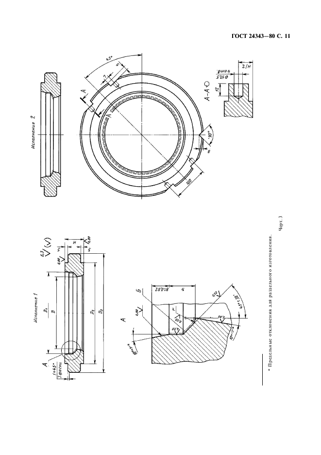 ГОСТ 24343-80 Пресс-формы съемные одноместные для изготовления шевронных резинотканевых манжет. Конструкция и размеры (фото 12 из 19)