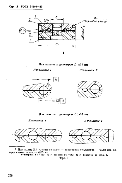 ГОСТ 24516-80 Пакеты быстросменные с горизонтальным разъемом пресс-форм для изготовления резиновых колец круглого сечения. Конструкция и размеры (фото 2 из 88)