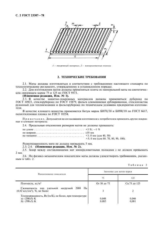 ГОСТ 23307-78 Маты теплоизоляционные из минеральной ваты вертикально-слоистые. Технические условия (фото 3 из 7)