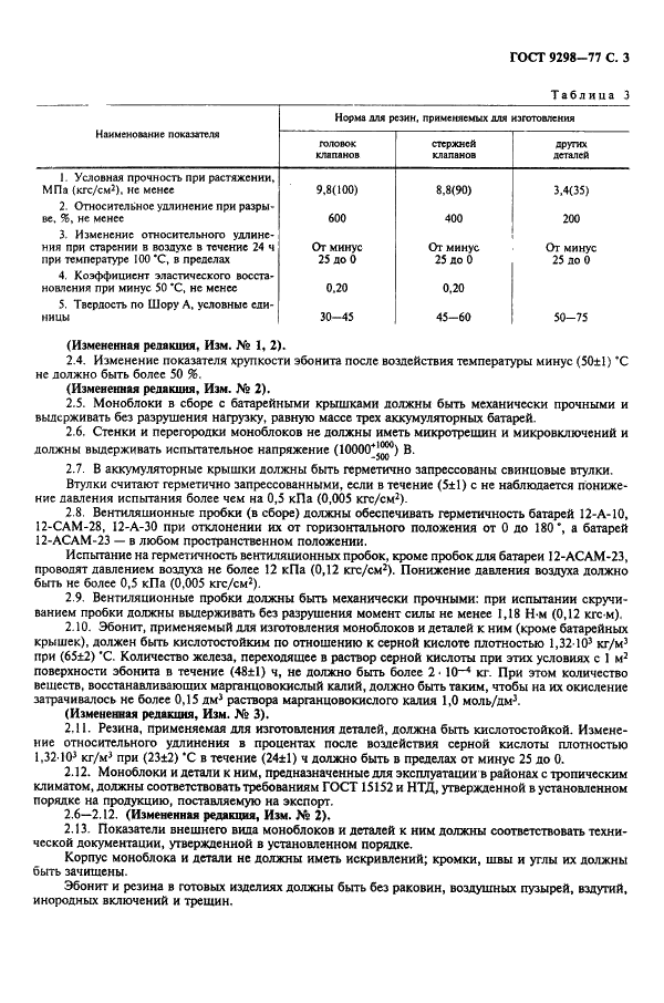 ГОСТ 9298-77 Моноблоки эбонитовые аккумуляторные авиационные. Технические условия (фото 4 из 19)
