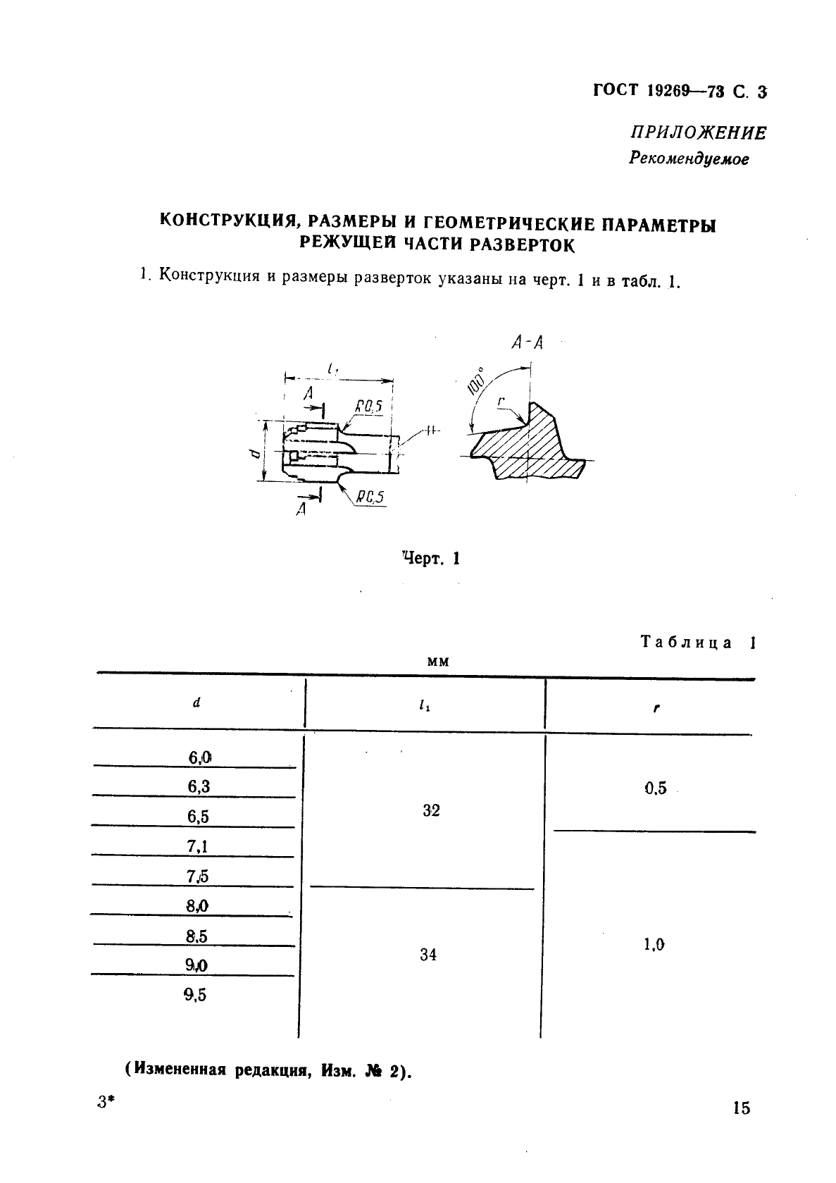 ГОСТ 19269-73 Развертки машинные цилиндрические твердосплавные с цилиндрическим хвостовиком для обработки деталей из легких сплавов. Конструкция и размеры (фото 3 из 5)