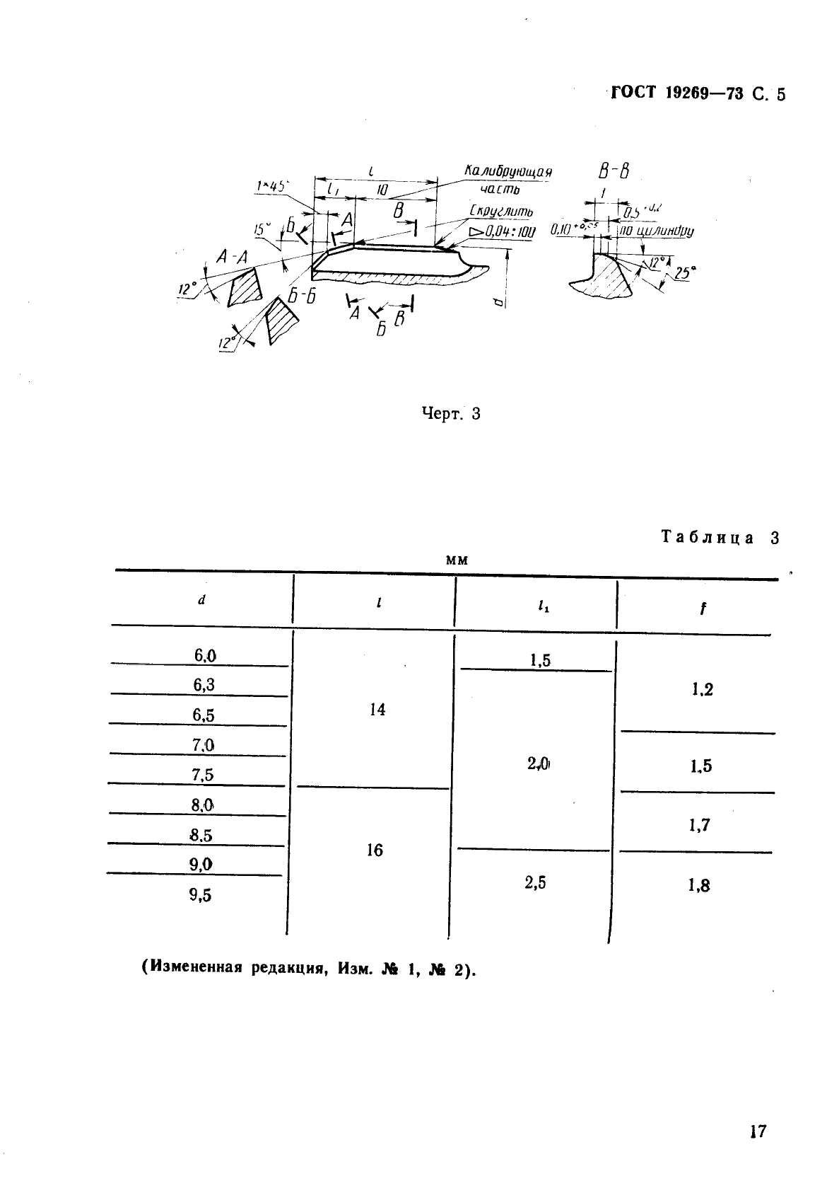 ГОСТ 19269-73 Развертки машинные цилиндрические твердосплавные с цилиндрическим хвостовиком для обработки деталей из легких сплавов. Конструкция и размеры (фото 5 из 5)