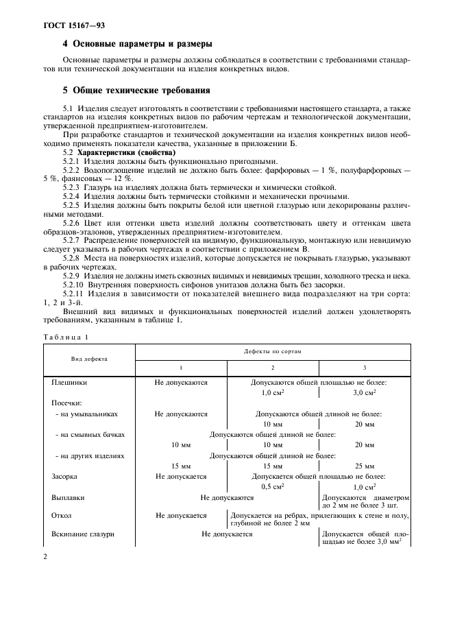 ГОСТ 15167-93 Изделия санитарные керамические. Общие технические условия (фото 4 из 12)