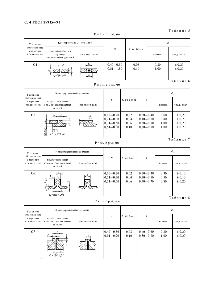 ГОСТ 28915-91 Сварка лазерная импульсная. Соединения сварные точечные. Основные типы, конструктивные элементы и размеры (фото 5 из 10)