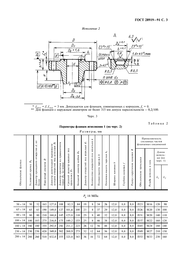ГОСТ 28919-91 Фланцевые соединения устьевого оборудования. Типы, основные параметры и размеры (фото 4 из 15)