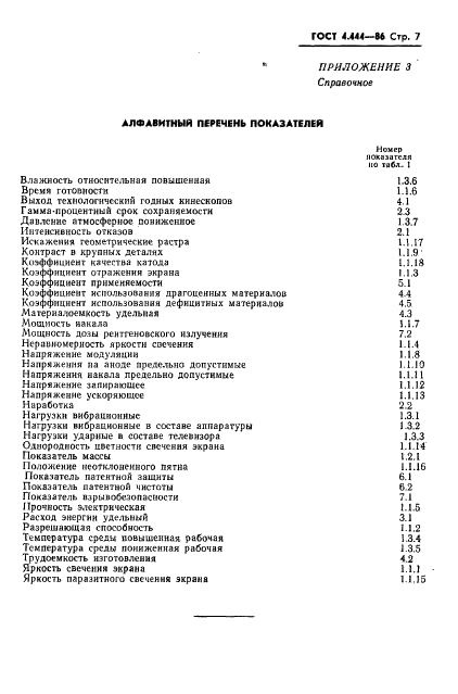 ГОСТ 4.444-86 Система показателей качества продукции. Кинескопы черно-белого изображения. Номенклатура показателей (фото 8 из 9)