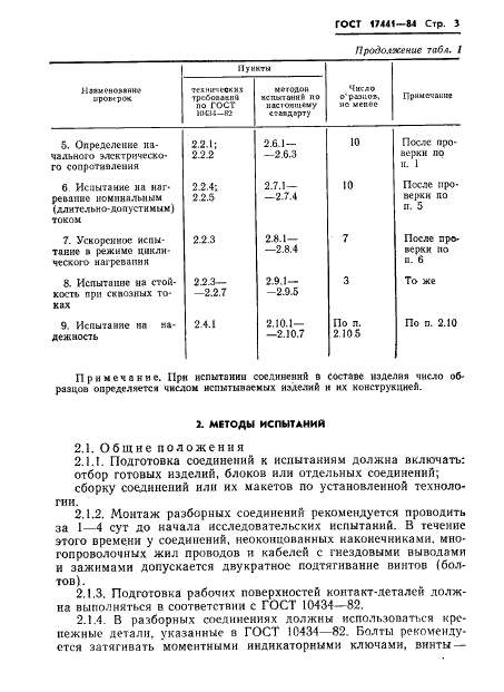 ГОСТ 17441-84 Соединения контактные электрические. Приемка и методы испытаний (фото 5 из 20)