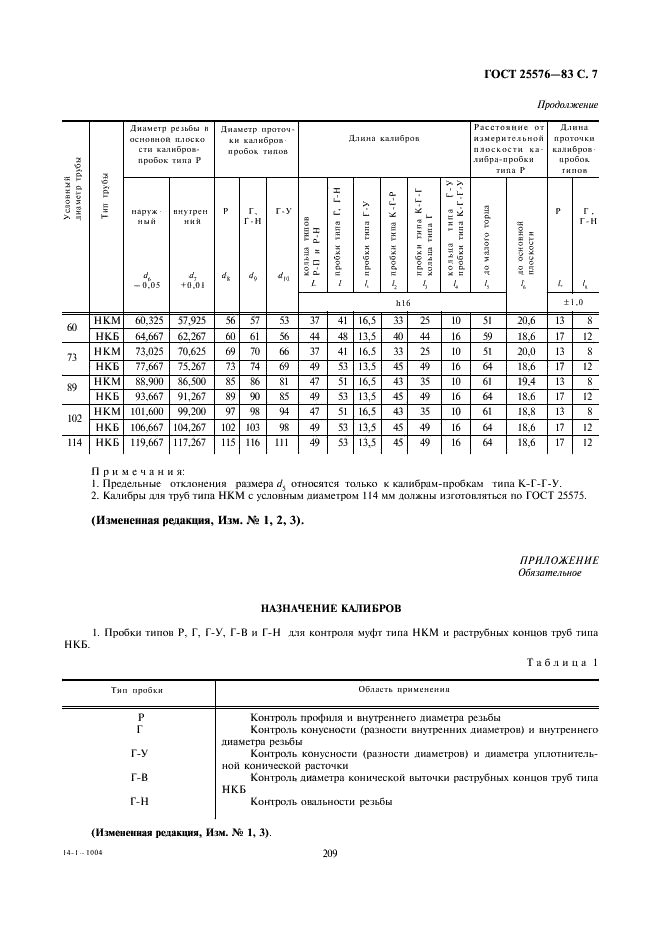 ГОСТ 25576-83 Калибры для соединений с трапецеидальной резьбой насосно-компрессорных труб и муфт к ним. Типы, основные размеры и допуски (фото 7 из 8)