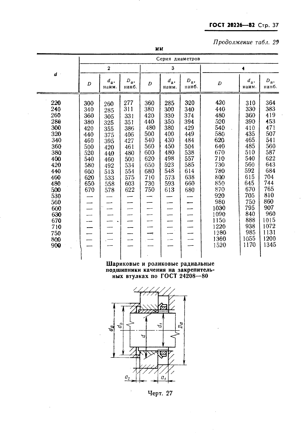 ГОСТ 20226-82 Подшипники качения. Заплечики для установки подшипников качения. Размеры (фото 38 из 45)