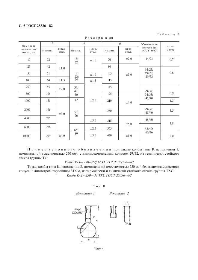 ГОСТ 25336-82 Посуда и оборудование лабораторные стеклянные. Типы, основные параметры и размеры (фото 6 из 104)