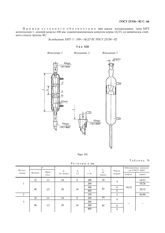 ГОСТ 25336-82 Посуда и оборудование лабораторные стеклянные. Типы, основные параметры и размеры (фото 67 из 104)