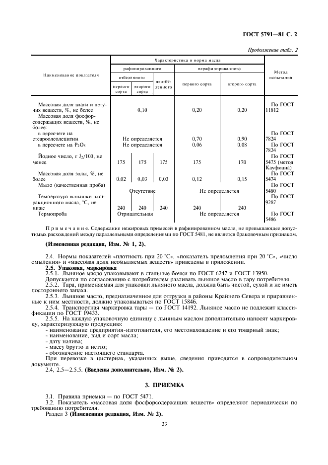 ГОСТ 5791-81 Масло льняное техническое. Технические условия (фото 2 из 3)