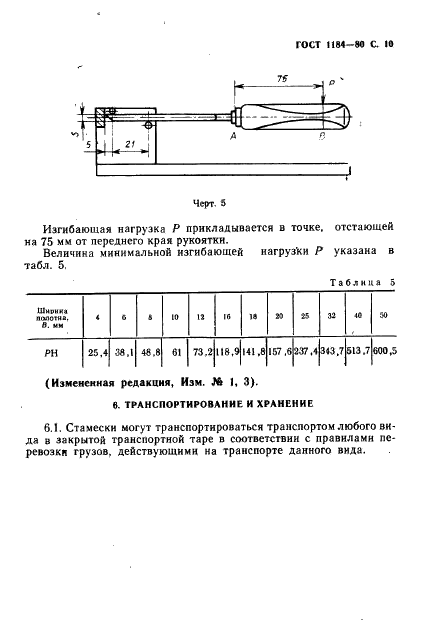 ГОСТ 1184-80 Стамески плоские и полукруглые. Технические условия (фото 11 из 16)