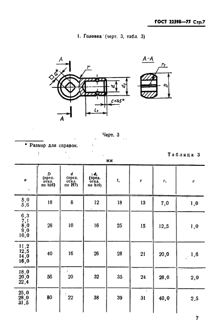 ГОСТ 22398-77 Воротки одногнездные для инструмента с квадратными хвостовиками. Основные размеры (фото 9 из 10)