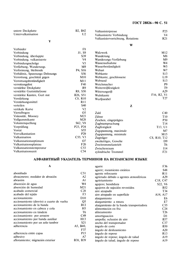 ГОСТ 28826-90 Ленты конвейерные. Список эквивалентных терминов (фото 52 из 62)