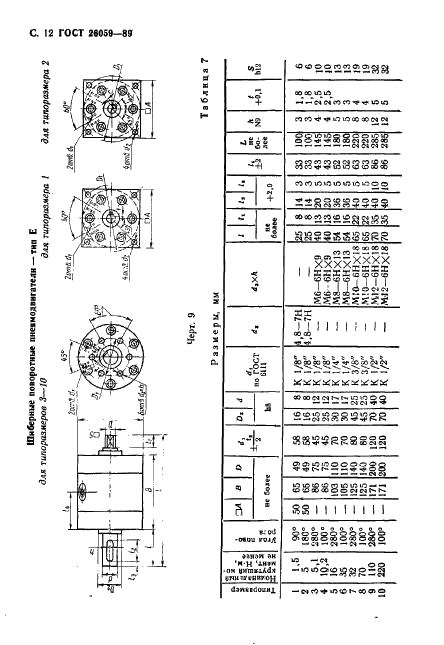 ГОСТ 26059-89 Роботы промышленные. Пневмодвигатели исполнительных устройств. Типы, основные параметры и присоединительные размеры (фото 13 из 15)