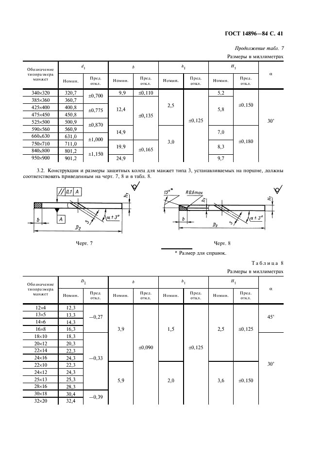 ГОСТ 14896-84 Манжеты уплотнительные резиновые для гидравлических устройств. Технические условия (фото 42 из 54)