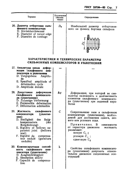 ГОСТ 25756-83 Компенсаторы и уплотнения сильфонные. Термины и определения (фото 8 из 20)