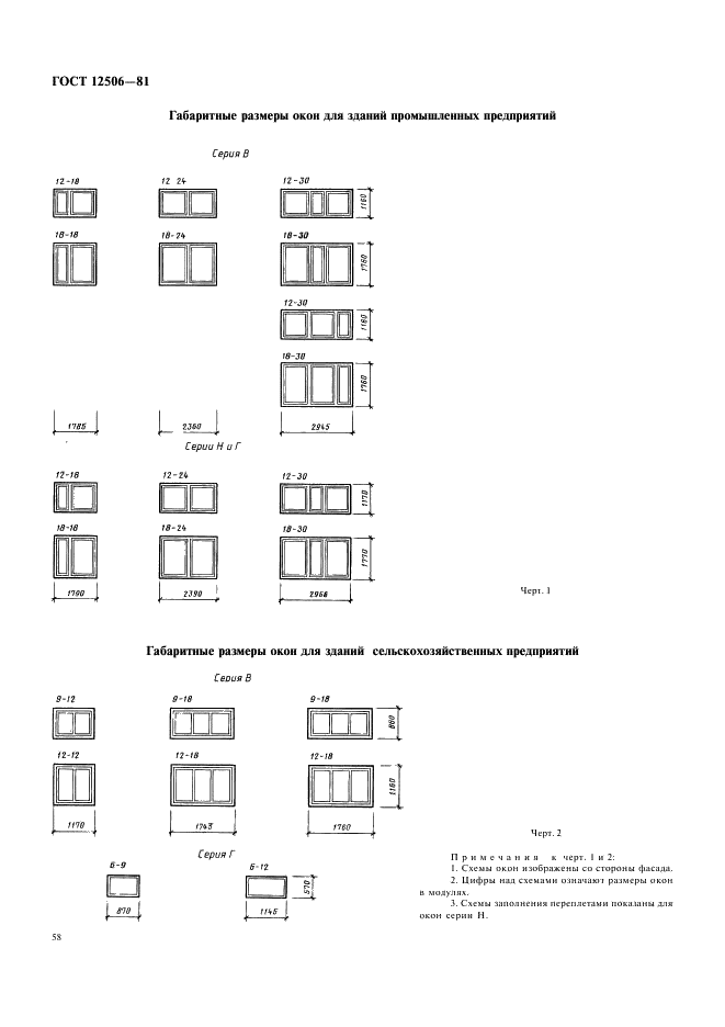 ГОСТ 12506-81 Окна деревянные для производственных зданий. Типы, конструкция и размеры (фото 3 из 17)