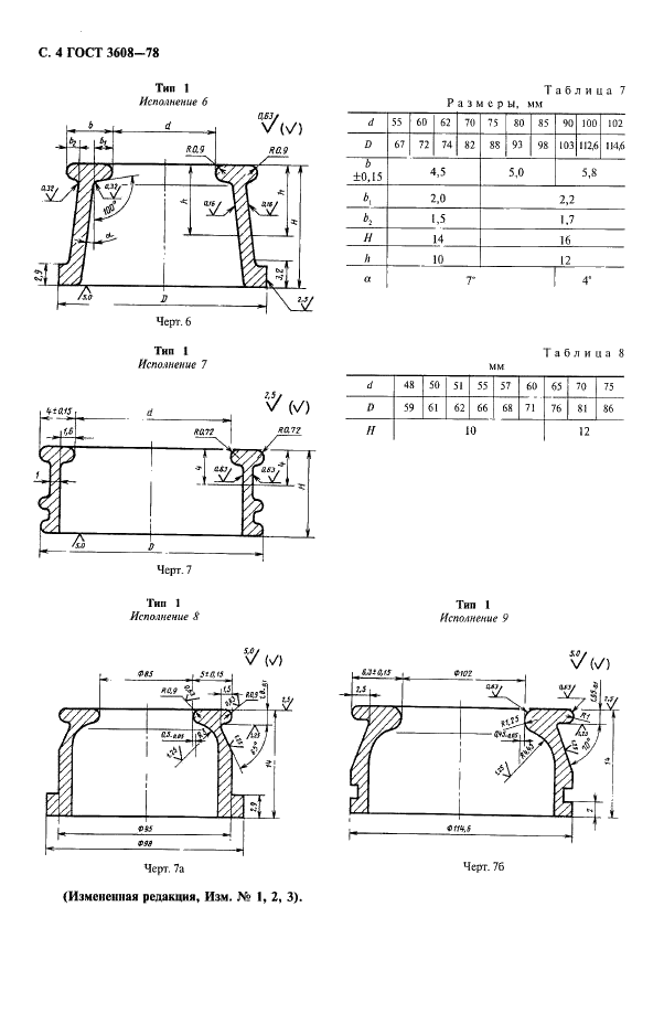 ГОСТ 3608-78 Кольца прядильных и крутильных машин. Технические условия (фото 5 из 18)
