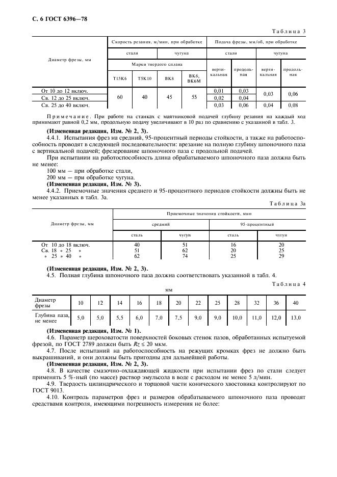 ГОСТ 6396-78 Фрезы шпоночные, оснащенные твердосплавными пластинами. Технические условия (фото 7 из 11)