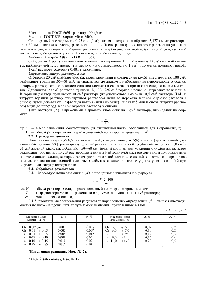 ГОСТ 15027.2-77 Бронзы безоловянные. Методы определения алюминия (фото 2 из 15)