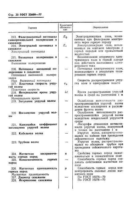 ГОСТ 22609-77 Геофизические исследования в скважинах. Термины, определения и буквенные обозначения (фото 22 из 38)