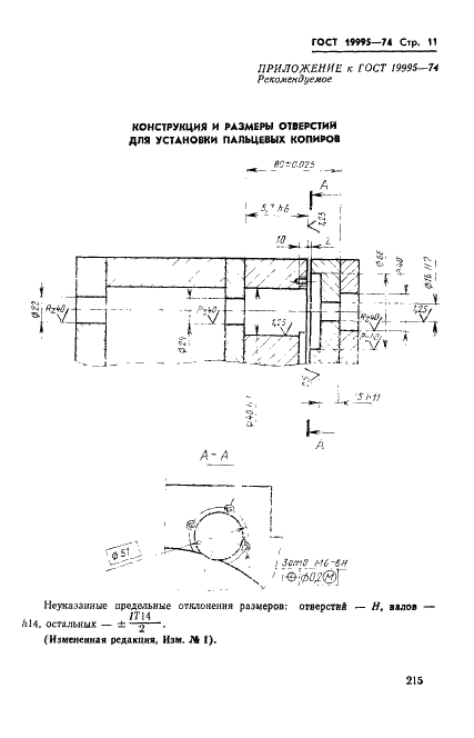 ГОСТ 19995-74 Копиры пальцевые пресс-форм для выплавляемых моделей. Конструкция и размеры (фото 11 из 11)