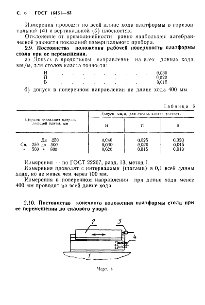 ГОСТ 16461-93 Столы силовые прямолинейного движения агрегатных станков. Основные размеры. Нормы точности (фото 8 из 12)