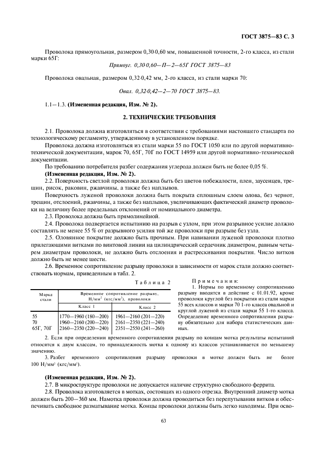 ГОСТ 3875-83 Проволока стальная кардная. Технические условия (фото 3 из 6)