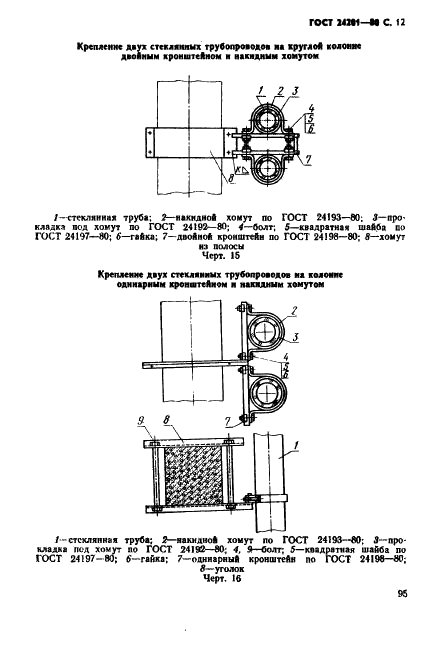 ГОСТ 24201-80 Соединительные и крепежные детали стеклянных трубопроводов. Технические условия (фото 12 из 25)