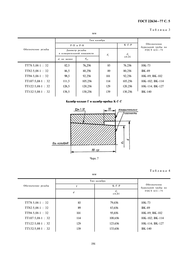 ГОСТ 22634-77 Калибры для соединений бурильных труб со стабилизирующими поясками и замков к ним. Технические условия (фото 5 из 9)