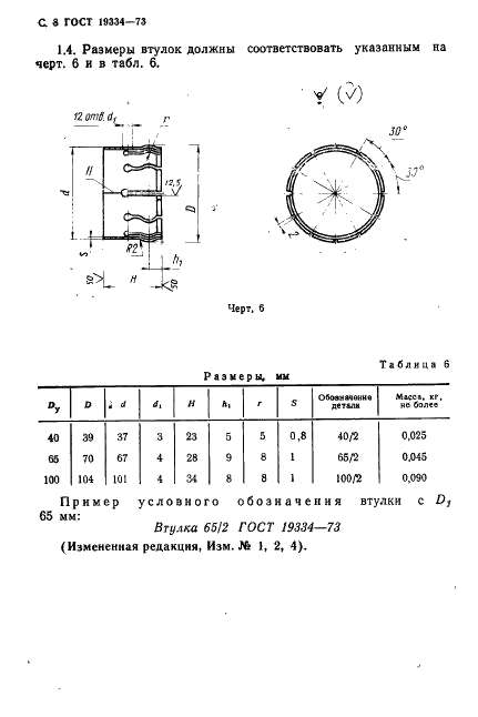 ГОСТ 19334-73 Детали для соединения трубопроводов и металлорукавов. Типы, основные размеры и технические требования (фото 9 из 15)