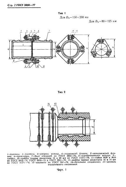 ГОСТ 3050-77 Соединения шланговые для гибких шлангов водяных насосов. Технические условия (фото 3 из 15)