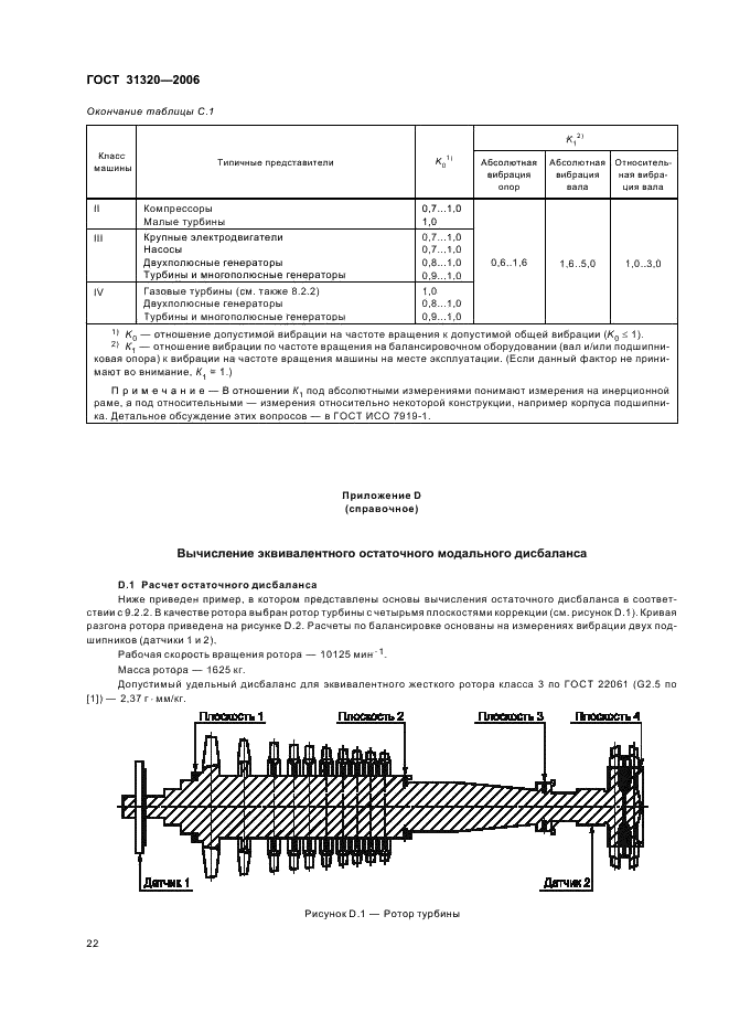 ГОСТ 31320-2006 Вибрация. Методы и критерии балансировки гибких роторов (фото 26 из 32)