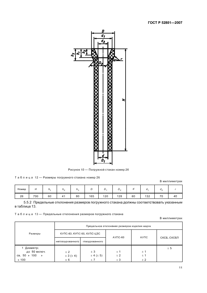 ГОСТ Р 52801-2007 Огнеупоры для разливки стали. Изделия огнеупорные для непрерывной разливки стали. Технические условия (фото 14 из 27)
