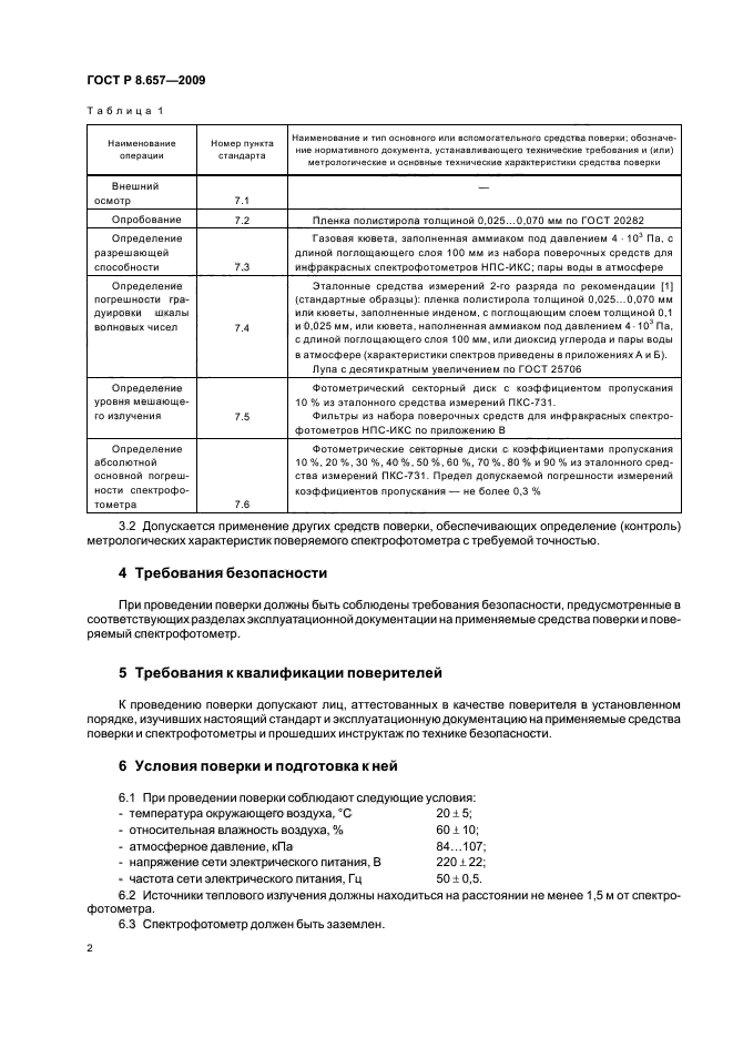 ГОСТ Р 8.657-2009 Государственная система обеспечения единства измерений. Спектрофотометры инфракрасные. Методика поверки (фото 5 из 23)