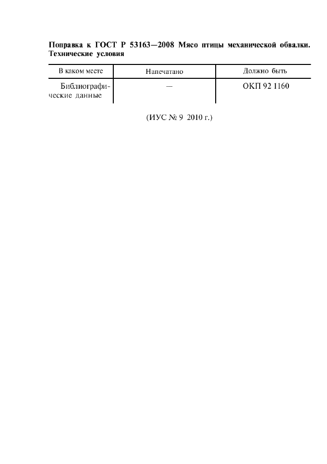Изменение к ГОСТ Р 53163-2008. Поправка; Изменен код ОКП  (фото 1 из 1)