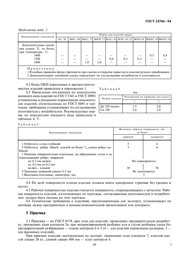 ГОСТ 24704-94 Изделия огнеупорные корундовые и высокоглиноземистые. Технические условия (фото 5 из 7)