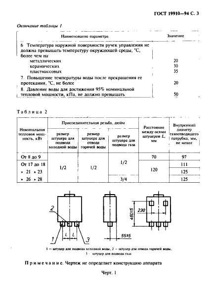 ГОСТ 19910-94 Аппараты водонагревательные проточные газовые бытовые. Общие технические условия (фото 5 из 28)